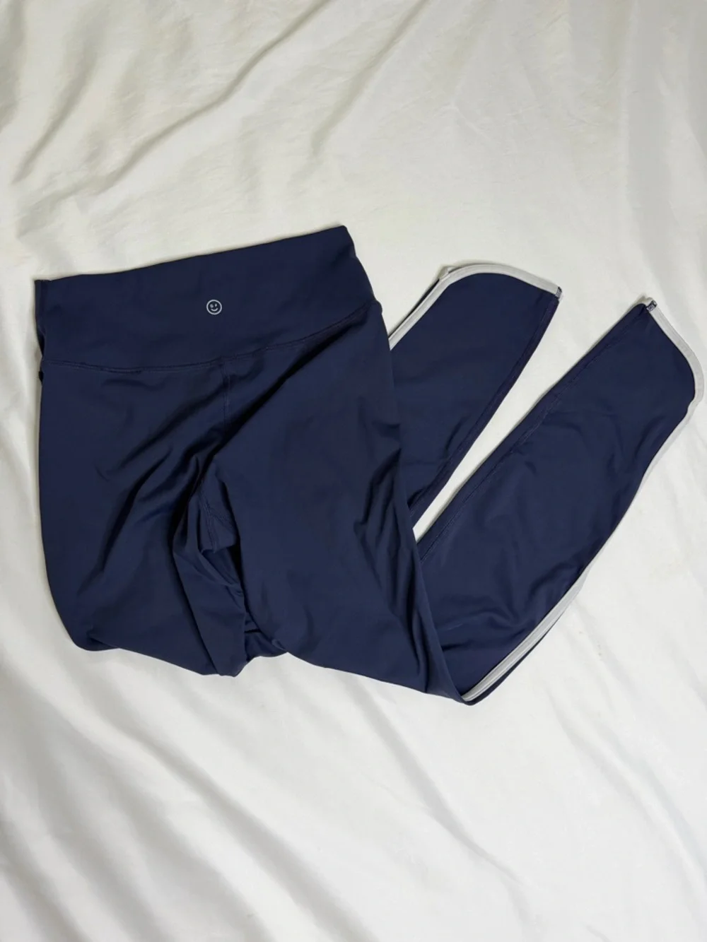 Gilly Hicks Navy Blue Leggings with white Side Trim